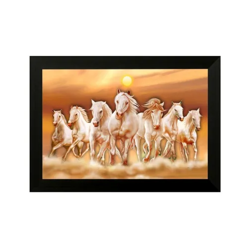 Image of SAF 6546N Seven Running Horses || vastu Painting for Home and Office || Seven Lucky Running Horses Painting || vastu Hor