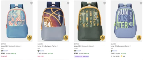 Image of Safari Backpacks upto 68% Discount