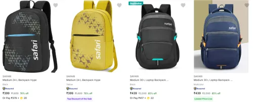 Image of Safari Backpacks upto 85% Discount | Starting at ₹399
