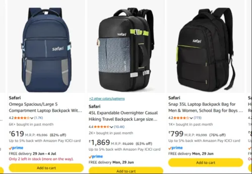 Image of Safari bag up to 82% Discount 