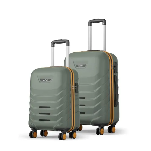 Image of Safari Cabin Crescent 8 Wheels Set of 2, & Check-in Trolley Bags Hard Case Polycarbonate 360 Degree Wheeling System Lugg