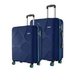 Safari Cabin Pentagon Pro 8 Wheels Set of 2 (+ Medium) Trolley Bags, Hard Case Polypropylene, 360º Wheeling Luggage