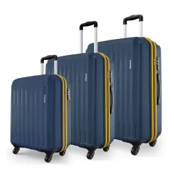 Safari Genius Alley Set of 3 (Cabin + Medium + Large) Trolley Bags Hard Case Polypropylene, 4 Wheels