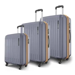 Safari Genius Alley Set of 3 (Cabin + Medium + Large) Trolley Bags Hard Case Polypropylene, 4 Wheels, 360 Degree Wheelin