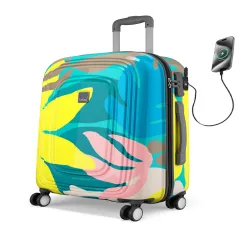 Safari Hard Trolley Suitcase Charging Port