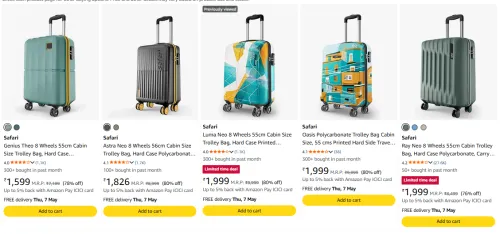 Image of Safari Luggage upto 70% discount 