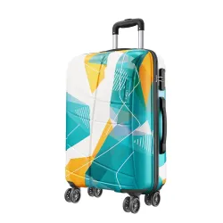 Safari Luma Neo 8 Wheels 77cm Large Size Trolley Bag, Hard Case Printed Polycarbonate, 360 Degree Wheeling Checkin Lugga