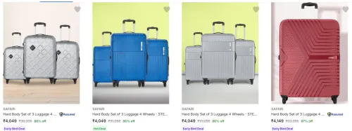 Image of Safari Magnum Hard Body Set of 3 Luggage Up-to 86% Discount.