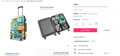 Image of Safari Oasis Neo Printed Trolley Suitcase