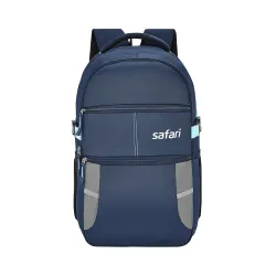 Safari Omega Spacious/Large 5 Compartment Laptop Backpack With Raincover, College Bag, Travel Bag For Unisex, Navy Blue, 30 Litre