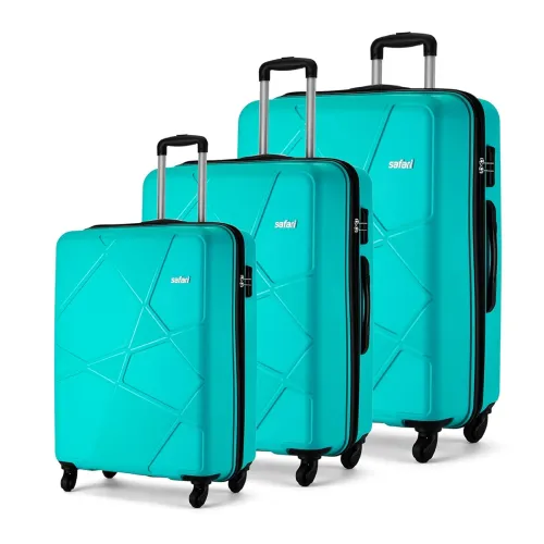 Image of Safari Pentagon 3-Piece Cyan Hard Luggage Set