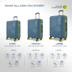 Safari Pentagon Neo 3 Pc Luggage Set (Ink Blue)