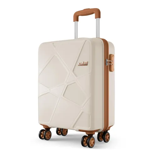 Image of Safari Pentagon Pro 8 Wheels 55cm Cabin Size Trolley Bag, Hard Case Polypropylene, 360º Wheeling Small Carry-on Luggage,