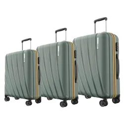 Safari Polyproplyene Hard Shell Cairo 8 Wheels, 5 Years Warranty (Cabin & Check-in) Trolley Spinner Luggage Set