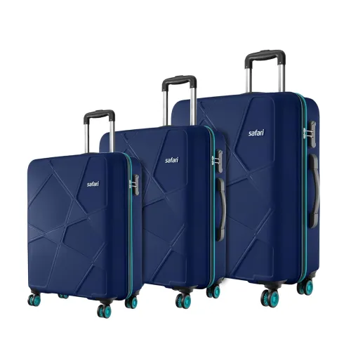 Image of Safari Polypropylene Spinner Pentagon Pro 8 Wheels Set Of 3 (Cabin + Medium + Large) Trolley Bags, Hard Case, 360º Wheel