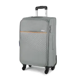 Safari Prisma Neo 77Cm Large Checkin Trolley Bag Polyester Expandable Soft Luggage, 4 Wheels 360 Degree Wheeling, Travel Bag, Suitcase for Travel, Trolley Bags for Travel Large Size, Grey