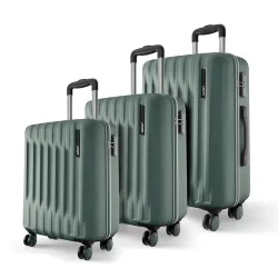 Safari Ray Neo 8 Wheels Set of 3 Trolley Bags, Hard Case Polycarbonate 360 Degree Wheeling Carry