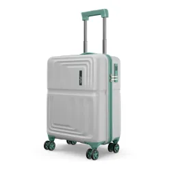 Safari Roma Hard Luggage Trolley Bag with 8 Wheels Cabin Size Carry on Suitcase - Fog Grey
