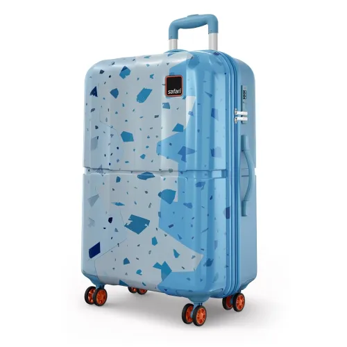 Image of Safari Tazzo 8 Wheels 77cm Large Size Trolley Bag, Hard Case Polycarbonate, 360º Wheeling Small Check in Luggage, Suitca