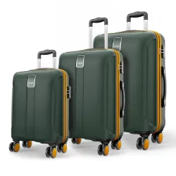 Safari Thorium Neo 8 Wheels Set of 3 Trolley Bags, Hard Case Polycarbonate, 360º Wheeling Carry on & Check-in Luggage fo