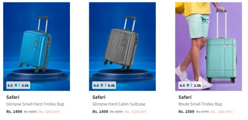 Image of Safari Trolley Bag at Minimum 80% Discount