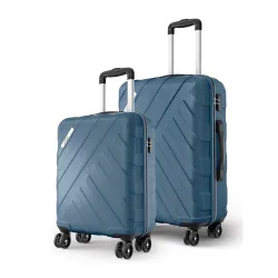 Safari Voro Set of 2 Trolley Bag Hard Case Polypropylene, 8 Spinner Wheels, 360 Degree Wheeling Carry on Luggage, Travel Bag, Suitcase for Travel, Trolley Bags for Travel, Ink Blue