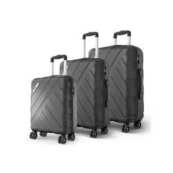 Safari Voro Set of 3 Trolley Bag Hard Case Polypropylene, 8 Spinner Wheels, 360 Degree Wheeling Carry on Luggage, Travel