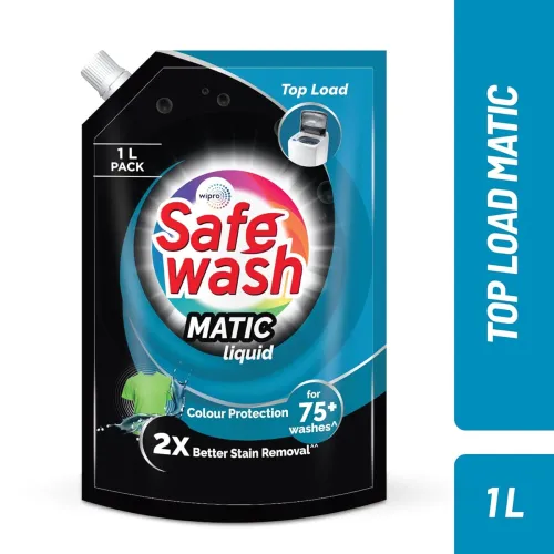 Image of Safewash Top Load Matic Premium Liquid Detergent 1L Refill Pouch with Colour-Protect Technology |