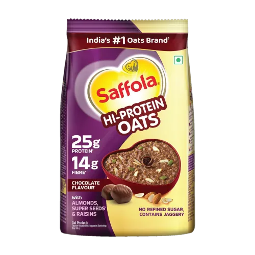Image of Saffola Hi Protein Oats Pouch with Almonds and Raisins 1kg