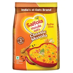 Saffola Masala Oats | 225g | Classic Masala | Tasty, Anytime Snack | Ready in 3 mins | Millets Goodness- with Bajra & Jo