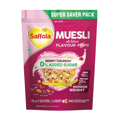 Image of Saffola Muesli 0% Added Sugar Berry Crunch – 700g