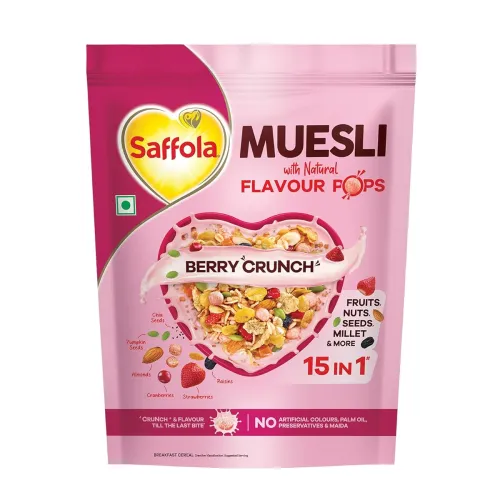 Image of Saffola Muesli Berry Crunch with Flavour Pops, 450 gm