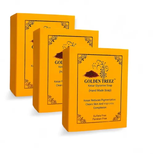 Image of saffron handmade bath soap 115gm*3