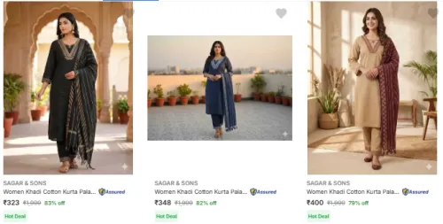 Image of SAGAR & SONS Women's Kurti Set at Minimum 75% Discount