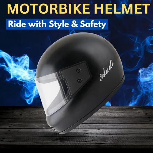 Image of Sage Square Audi Full Face Clear Visor Helmet | ISI Certified |