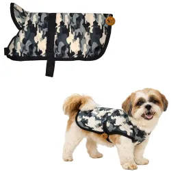 Sage Square Camouflage/Army Winter Coat for Dogs - Windproof Jacket, Insulated, Warm for Cold Weather, Adjustable Fit, C