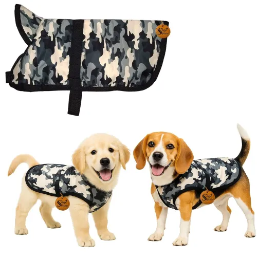 Image of Sage Square Camouflage/Army Winter Coat for Dogs - Windproof Jacket, Insulated