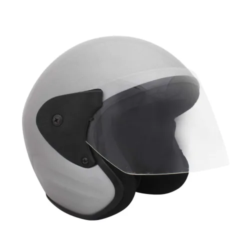 Image of Sage Square Deltz Scooty ISI Marked Open Face Helmet for Men and Women (Silver Glossy), Polycarbonate