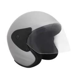 Sage Square Deltz Scooty ISI Marked Open Face Helmet for Men and Women (Silver Glossy), Polycarbonate