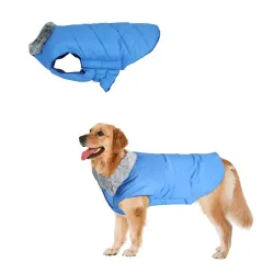 Sage Square Dog Jacket Winter (Blue, Small - 14inch)