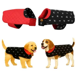 Sage Square Dog Print 3-Layered Jacket Windproof - Durable, Water-Resistant, Comfortable Fit, Stylish Dog Coat with Tren