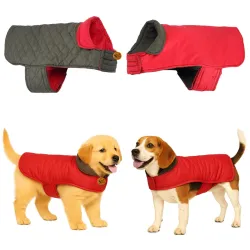 Sage Square Double-Sided Quilted Dog Jacket – Weather-Resistant, Lightweight, Waterproof, Designed for Comfort & Warmth,