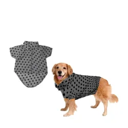 Sage Square Funky Dog Shirt | Soft, Lightweight & Breathable Pet Vest | Polka Grey (XXL)