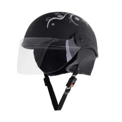 Sage Square Half Helmet, Matte Black, Large