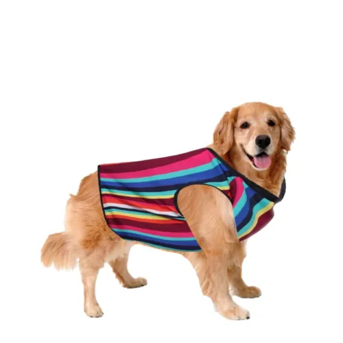 Image of Sage Square Striped Dog T-Shirt – 10 Inch