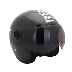 Sage Square Two Wheeler ISI Marked Guardian Cruiser Open face Helmet for Unisex Adult (Extra - XL, Green Gloosy), ABS