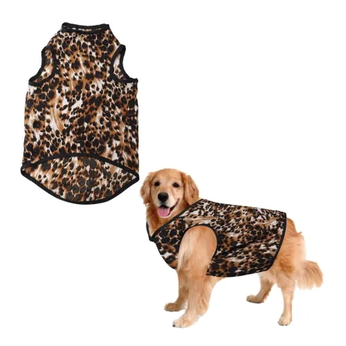 Image of Sage Square Funky Soft Dog T-Shirt Leopard Print (Large - 20inch)