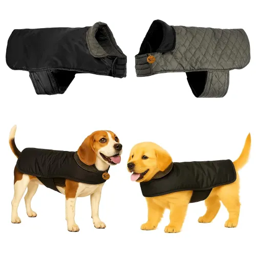 Image of Sage Square Reversible Quilted Dog Winter Coat Jacket XL