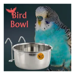 Sage Square Rustproof Stainless Steel Bird Feeder Bowl 225ml Pack of 4