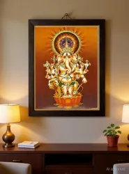 SAI BALAJI ACRALICS Drishti Ganesha / Ganapathy Religious Frame